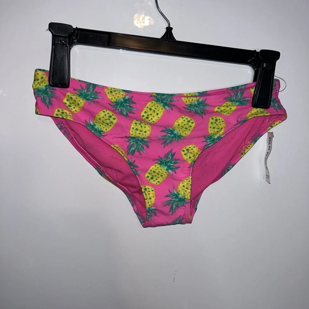 New OLD NAVY XL (14-16) Black‎ Multi Pineapple Swim Bottom Girl